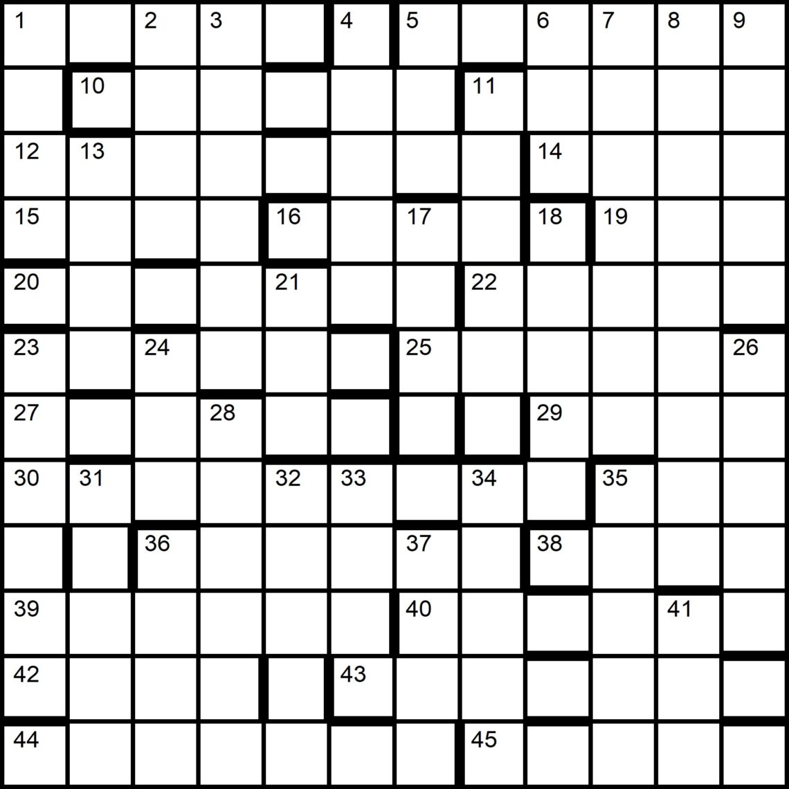 Barred cryptic crossword grid