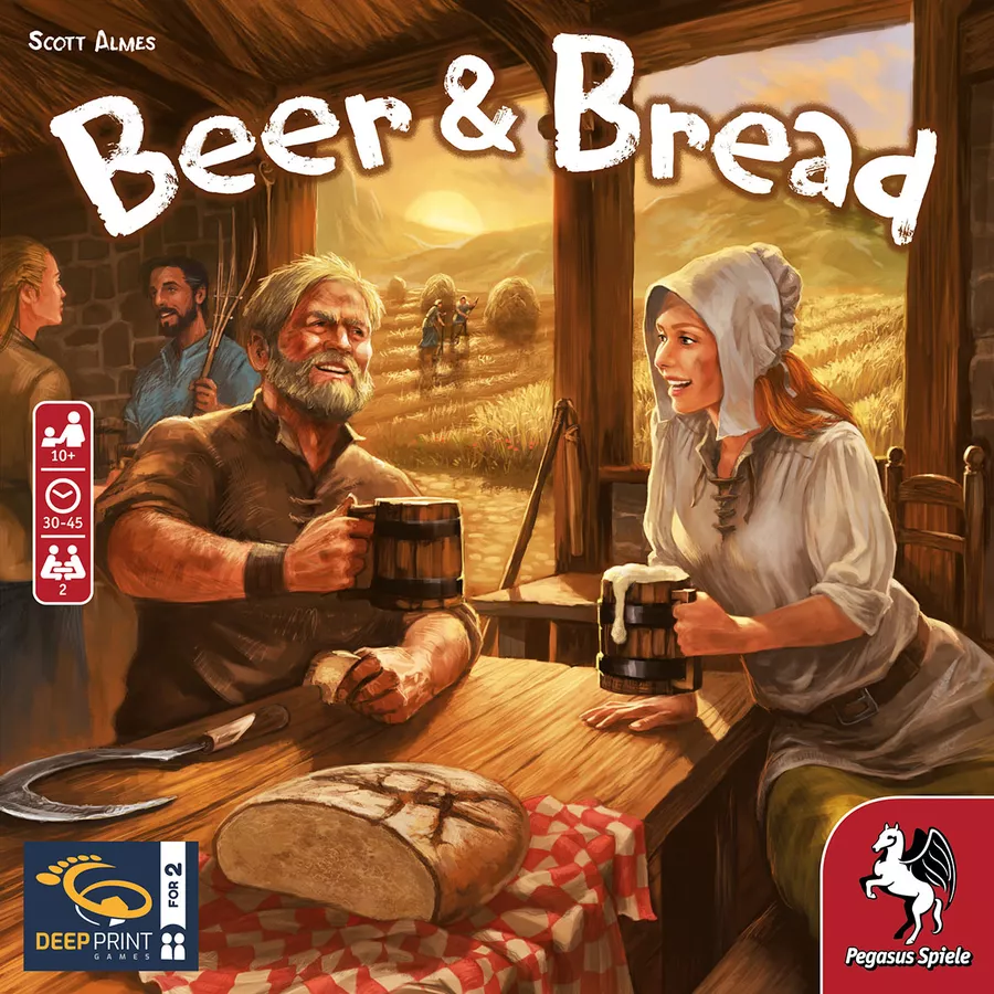 Box cover art for Pegasus Spiele edition of Scott Almes' game Beer & Bread